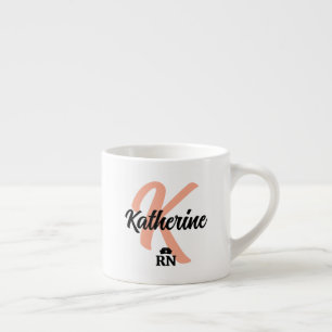Xícara De Espresso Botões e pinos de enfermeiro personalizados   Enfe
