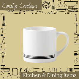 Xícara De Espresso Branco Contemporâneo com Stripes Espresso Mug