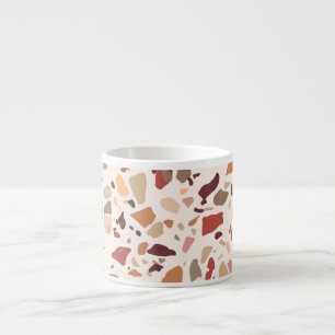 Xícara De Espresso Brown terrazzo: vintage, trendy padrão.