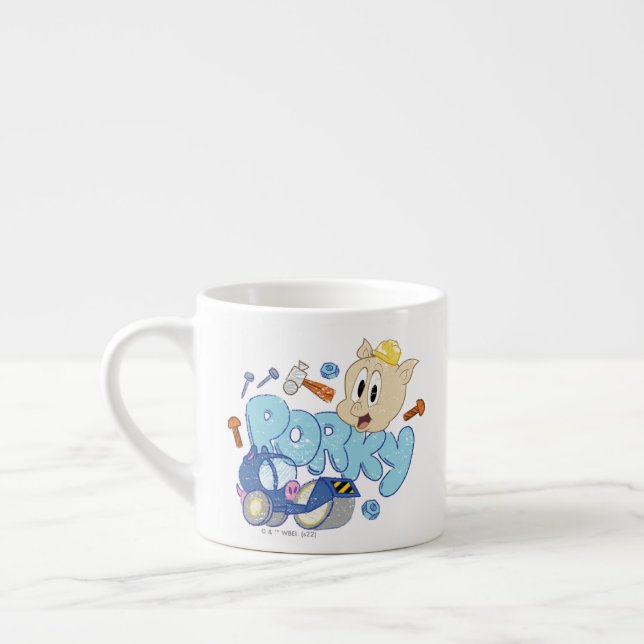 Xícara De Espresso BUGS BUNNY BUILDERS™| Arte do Esboço do Porky (Esquerda)