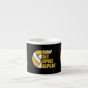 Xícara De Espresso Bump Set Spike Repita Volei Divertido
