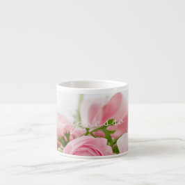 Xícara De Espresso Buquê de Flor Rosa Espresso Mug