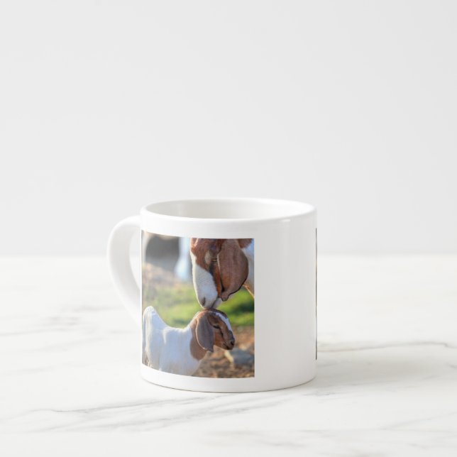 Xícara De Espresso Cabra & bebê da mãe (Frente Esquerda)