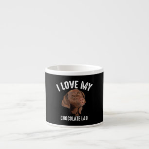 Xícara De Espresso Cachorro Eu Amo Meu Laboratório De Chocolate