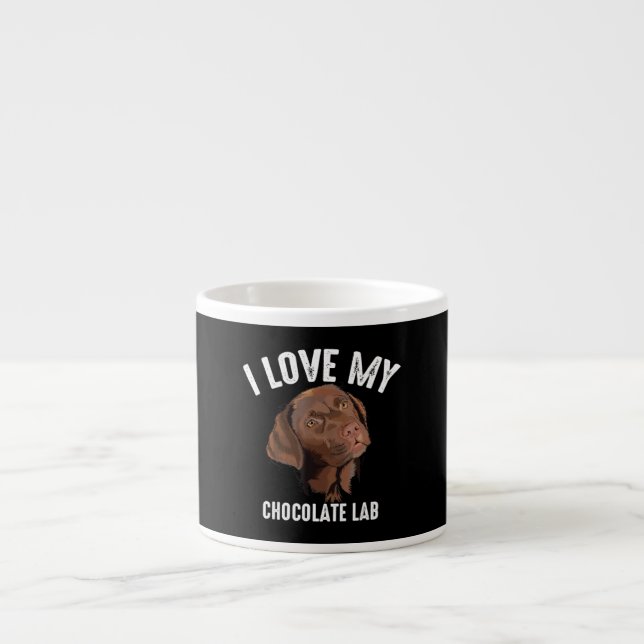Xícara De Espresso Cachorro | Eu Amo Meu Laboratório De Chocolate (Frente)
