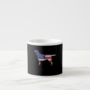 Xícara De Espresso Cachorro Labrador Retriever Silhouette USA Flag