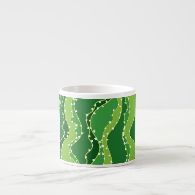 Xícara De Espresso Cacto verde: motif abstrato natural. (Frente)