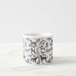 Xícara De Espresso Cães e patas 03.b Padrão branco BG