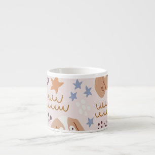 Xícara De Espresso Cães, estrelas, linhas, linhagens, sem costura: