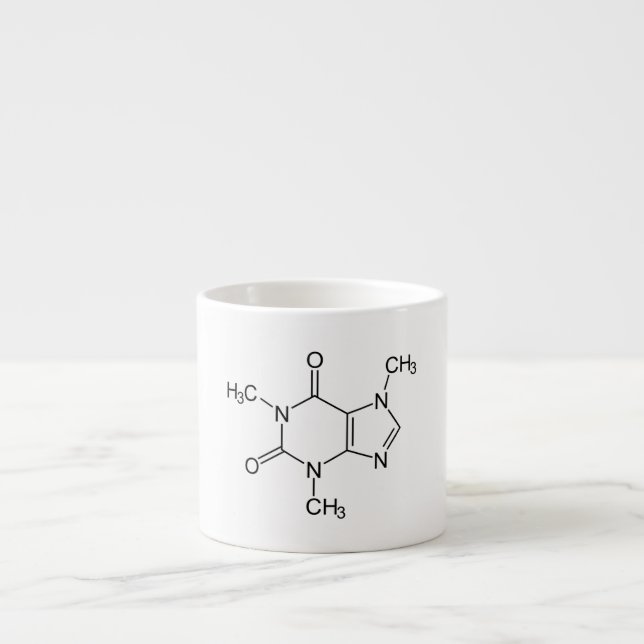 Xícara De Espresso Caffeine Molecule Chemistry Átomos de café (Frente)