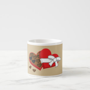 Xícara De Espresso Caixa de Presente de Chocolate Cardíaco - Dia de o