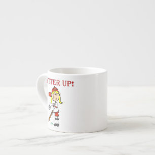 Xícara De Espresso Camisas Vermelhas de Softbol Feminino Batter Up e 