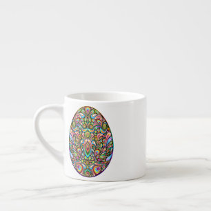 Xícara De Espresso Camiseta Orgânica Infantil com Desenho Psicodélico