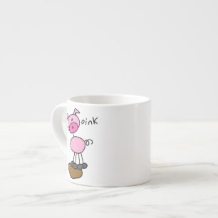 Xícara De Espresso Camisetas e Presentes de Porco em Formato de Bonec