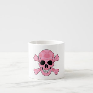 Xícara De Espresso Camuflagem Rosa Crânio E Crossbones Mug