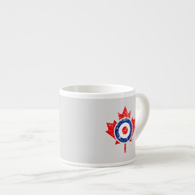 Xícara De Espresso Canadiano Maple Leaf Roundel Grunge Mod CANADA (Frente Esquerda)