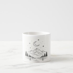 Xícara De Espresso Capa de Celular Paisagem Montanhosa Boho Celestial