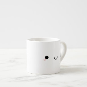 Xícara De Espresso Cara japonesa de sorriso bonito do Emoticon de
