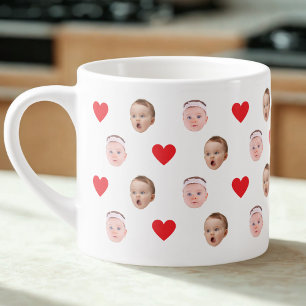 Xícara De Espresso Cara Mug, Foto Personalizada, Presente De Bebê