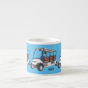 Xícara De Espresso Carrinho de golfe / desenho animado de buggy de go