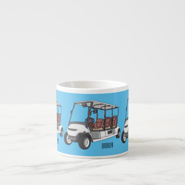 Xícara De Espresso Carrinho de golfe / desenho animado de buggy de go (Frente)