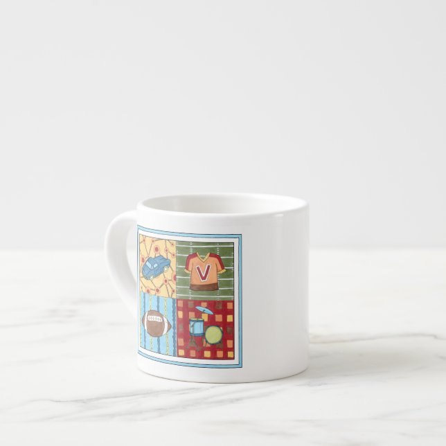 Xícara De Espresso Carro, Jersey, kit de futebol e tambor (Frente Esquerda)