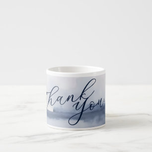 Xícara De Espresso Cartão de Agradecimento Elegante Estilo Aquarela