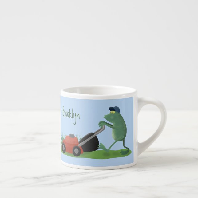 Xícara De Espresso Cartografia de relva verde-sapo engraçada (Direita)