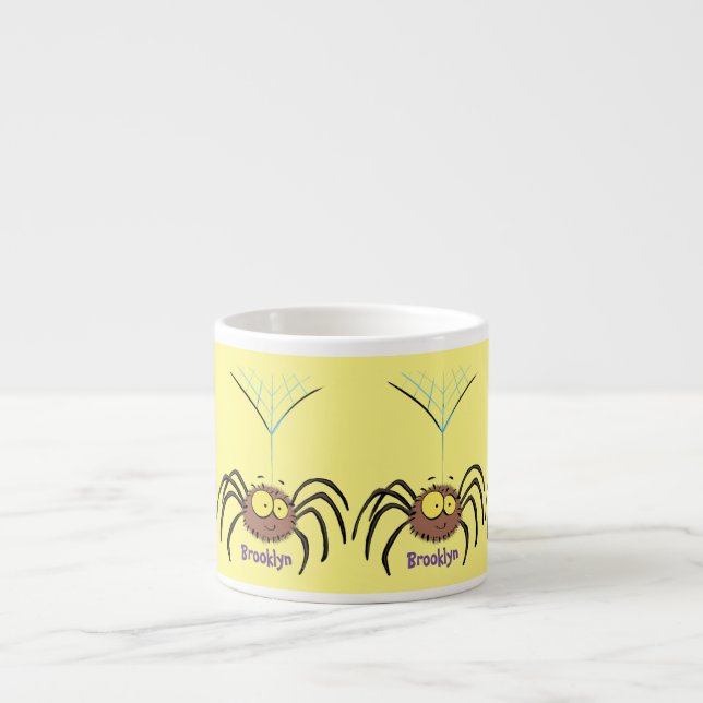 Xícara De Espresso Cartografia engraçada e fofa da aranha (Frente)