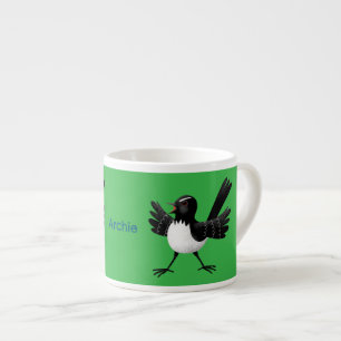 Xícara De Espresso Cartoon australiano Willie Wagtail personalizado