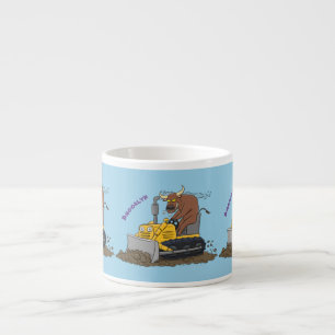 Xícara De Espresso Cartoon buldozer engraçado