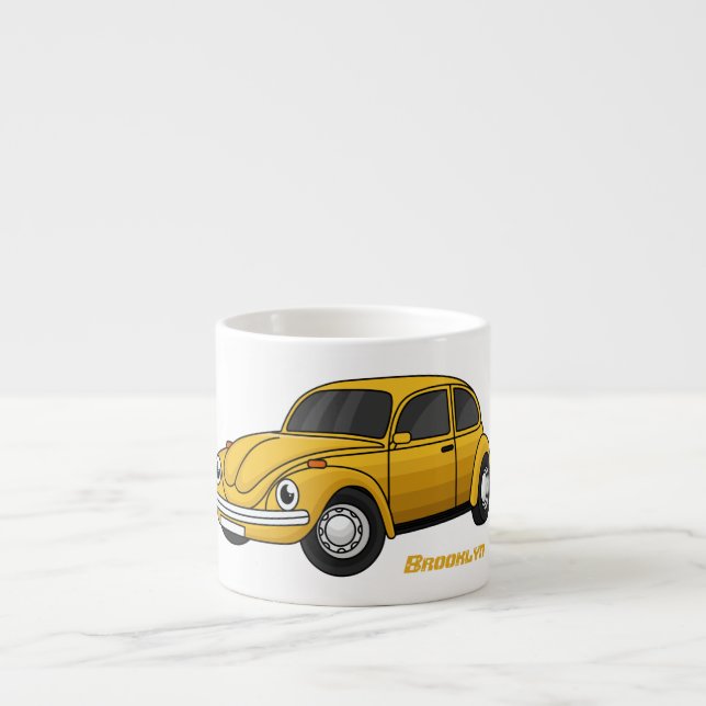 Xícara De Espresso Cartoon de carro clássico (Frente)