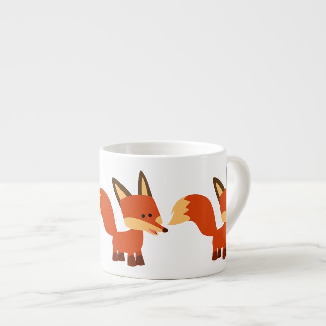 Xícara De Espresso Cartoon Fox Espresso Mug, Cute Astute (Frente Esquerda)