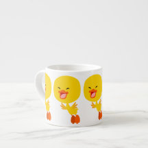 Cartoon Voador Bonito Ducking Espresso Mug