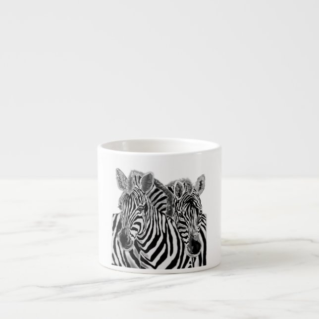 Xícara De Espresso Casal Zebras Espresso Cup - Hug (Frente)