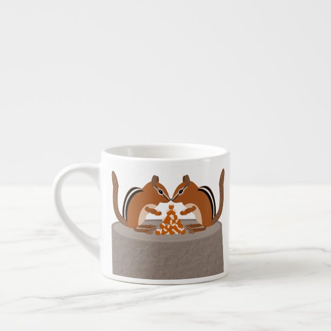 Xícara De Espresso Casamento outono de Chipmunks Bonitos (Esquerda)
