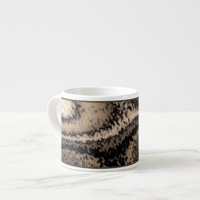 Xícara De Espresso Castanho e Abstrato de Taupe Espresso Mug (Frente Esquerda)