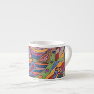 Xícara De Espresso Cérebro de pássaro, abstrato original
