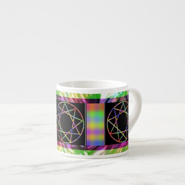Xícara De Espresso Chakra Nonagrama (Frente Esquerda)
