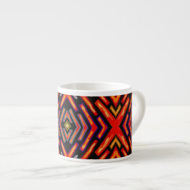 Xícara De Espresso Chama Vermelha Chama Laranja Preto Padrão