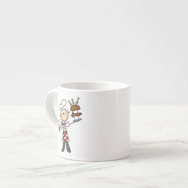 Xícara De Espresso Chef Com Bolo De Aniversário (Frente Esquerda)