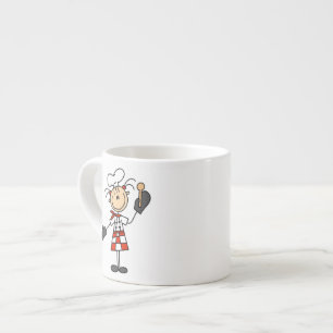 Xícara De Espresso Chef Feminina Com Luvas e Colher de Pau