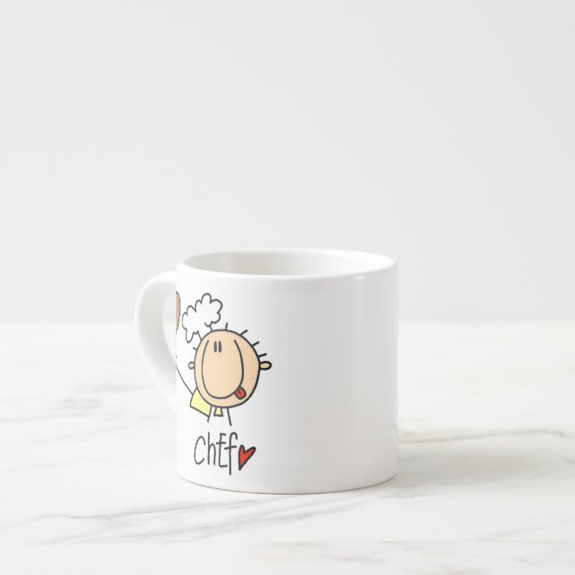 Xícara De Espresso Chef Masculino (Frente Esquerda)