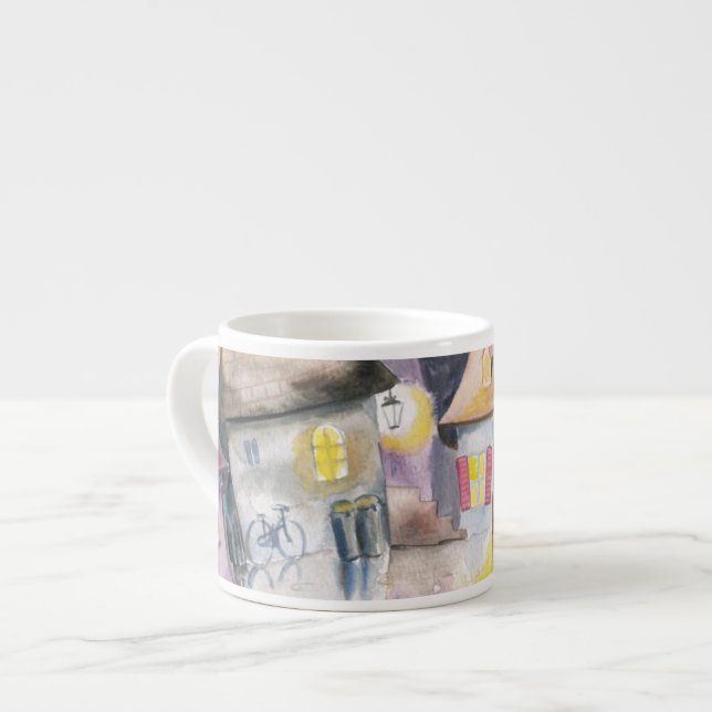 Xícara De Espresso Cidade pequena na noite (Frente Esquerda)