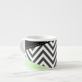 Xícara De Espresso Cinza Zigzag, Cinza Chevron, Zigzag Patterno, Casa