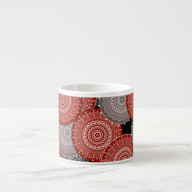 Xícara De Espresso Círculos geométricos modernos abstratos formas red (Frente)
