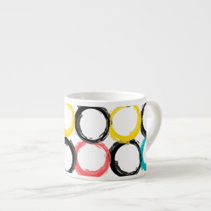 Xícara De Espresso Círculos modernos, coloridos, legais, únicos e da