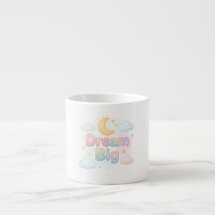 Xícara De Espresso Citação caprichosa em pastel suave em branco