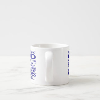 Xícara De Espresso Citação de Aquino Olhe O Que Deus Lhe Deu Azul