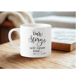 Xícara De Espresso Citação de casamento personalizada moderna texto p